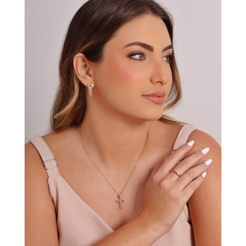 Anel Ajustável Reto Liso Tamanho M Banhado a Ouro 18K