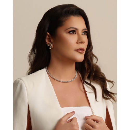 Ear Cuff Dois Filetes Lisos Ródio Branco