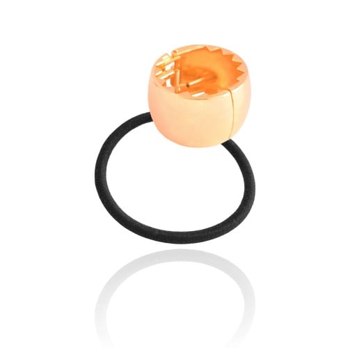 Pony Cuff Tubo Liso Banho Dourado