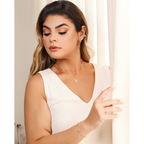 Brinco Argola Click Elos Bolinhas 1.5 cm Banhado a Ouro 18K