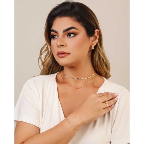Brinco Argola Tela 1.6 cm Banhado a Ouro 18K