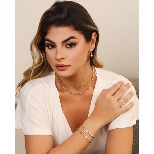 Choker Bolas Lisas 4 mm Ródio Branco