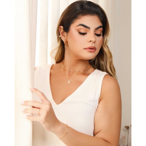 Gargantilha Elos Ovais 5 mm Banhado a Ouro 18K - 45 cm