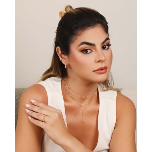 Choker Riviera Cristal 2 mm Banhado a Ouro 18K