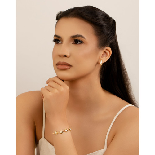 Brinco Gota Pérola 1.6 cm Banhado a Ouro 18K