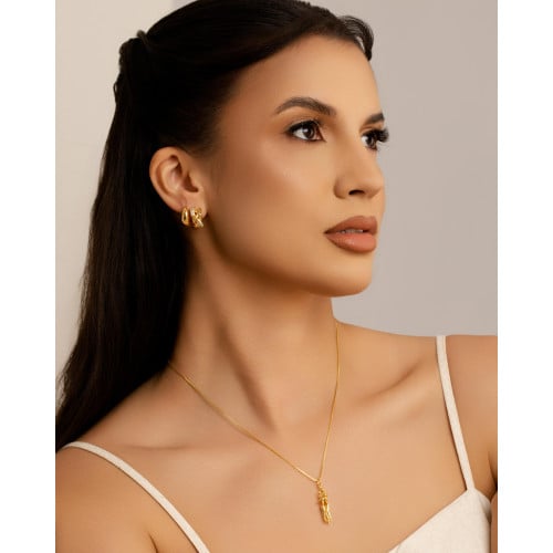 Gargantilha Veneziana Abraço Banhado a Ouro 18K - 45 cm