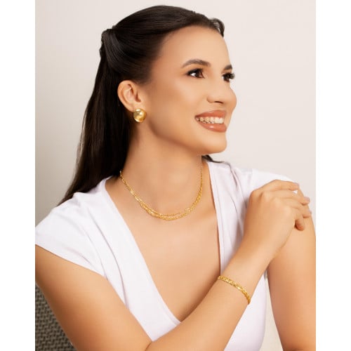 Pulseira Grumet Dupla Banhado a Ouro 18K
