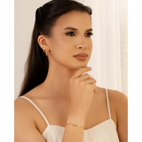 Bracelete Fio Quadrado Torcido 2 mm Banhado a Ouro 18K