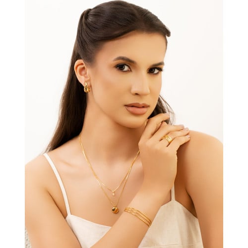 Bracelete Três Fios Banhado a Ouro 18K