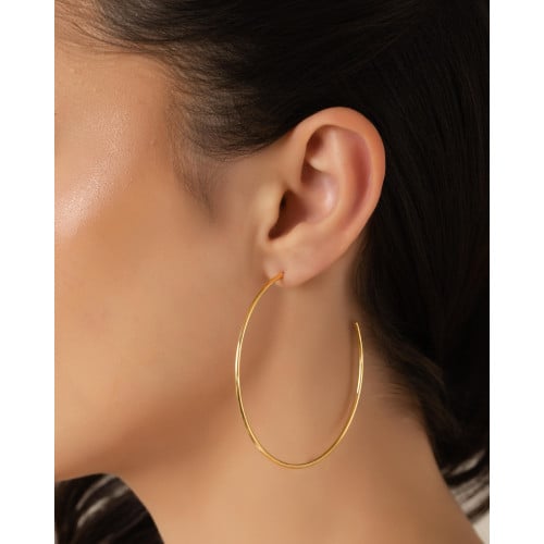 Brinco Argola Fio 6.0 cm Banhado a Ouro 18K
