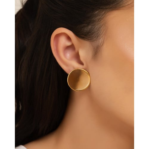 Brinco Redondo Liso 2.5 cm Banhado a Ouro 18K