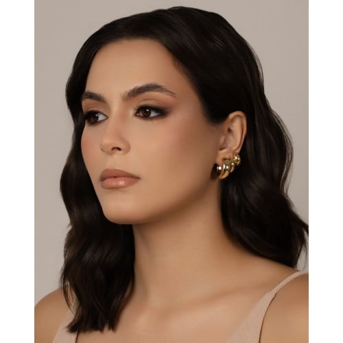 Brinco Argola Click Reta Lisa 1.3 cm Mix de Banhos