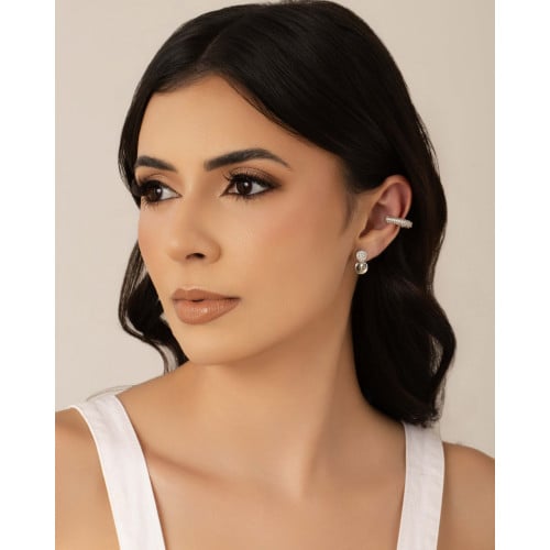 Piercing Coração Cravejado Cristal Ródio Branco