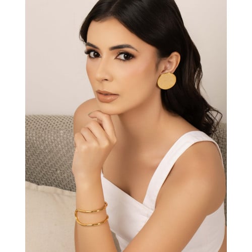 Bracelete Filetes Tubo Banhado a Ouro 18K
