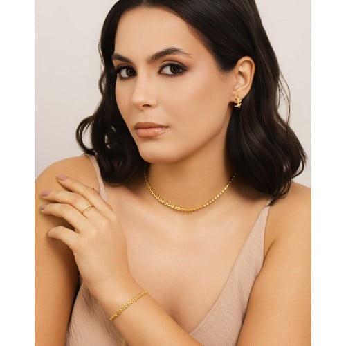 Choker Elos Duplos 4 mm Banhado a Ouro 18K