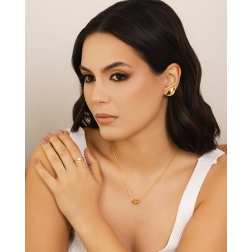 Gargantilha Veneziana Borboleta Vazada Banhado a Ouro 18K - 45 cm