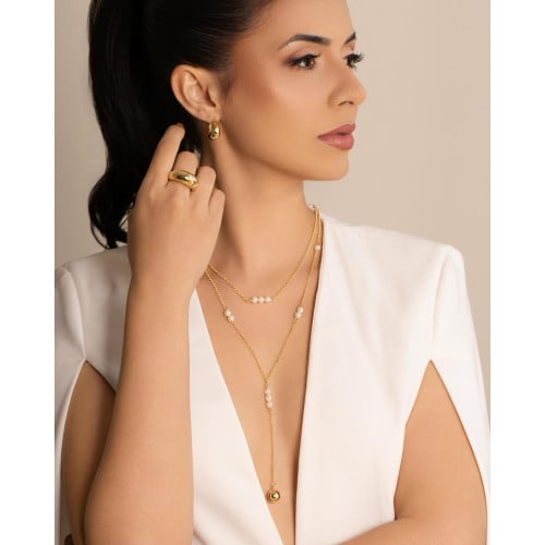 Brinco Argola Click Abaulada Lisa 1.9 cm Banhado a Ouro 18K