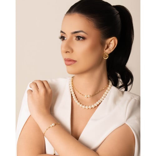 Choker Pérolas 10 mm Banhado a Ouro 18K