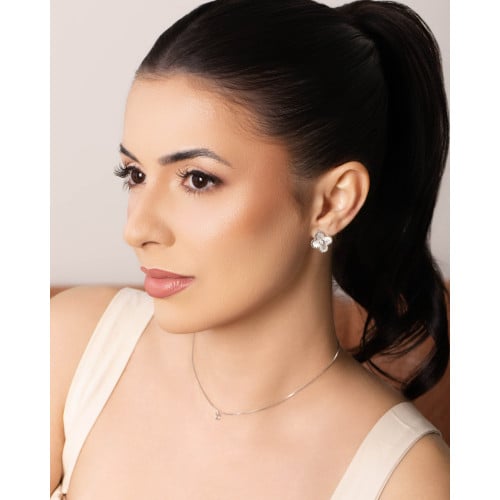 Choker Veneziana Pontos de Luz Cristal 5 mm Ródio Branco