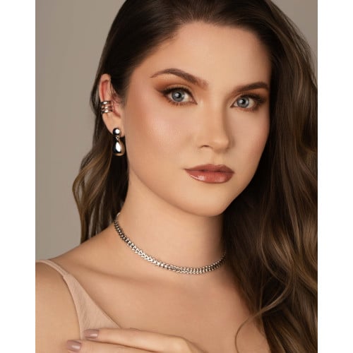 Piercing Três Filetes Lisos Ródio Branco