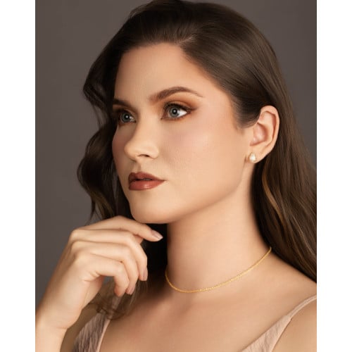Brinco Gota Cravejada Cristal Banhado a Ouro 18K