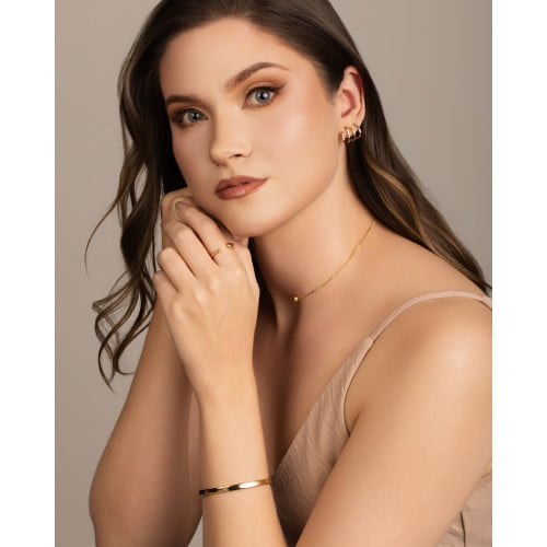 Brinco Filetes Lisos 1.5 cm Banhado a Ouro 18K