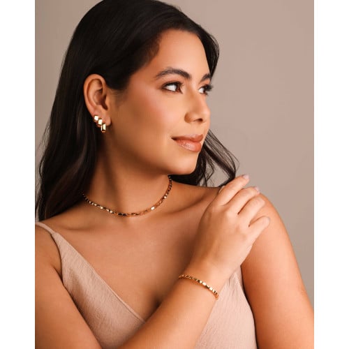 Choker Abaulada ABS Banhado a Ouro 18K