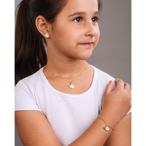 Brinco Infantil Elefante 1.0 cm Banhado a Ouro 18K