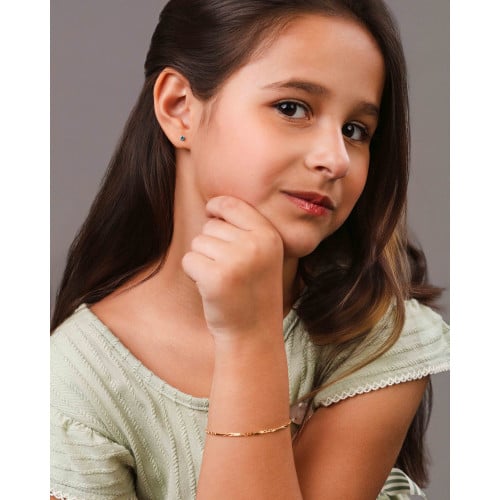 Pulseira Infantil Elos 2 mm Banhado a Ouro 18K