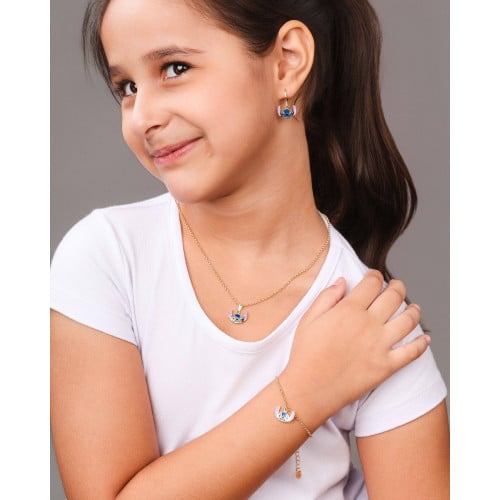 Gargantilha Infantil Elos Stitch 1.0 cm Banhado a Ouro 18K - 45 cm