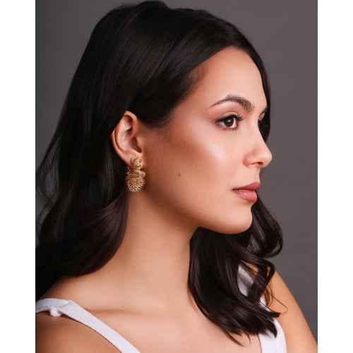 Brinco Argola Mola Espiral 3.6 cm Banhado a Ouro 18K