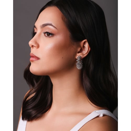 Brinco Argola Mola Espiral 3.6 cm Ródio Branco