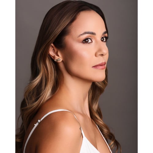 Ear Cuff Flores Lisas e Cravejadas Cristal Banhado a Ouro 18K