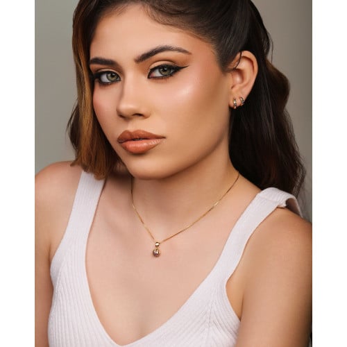 Gargantilha Veneziana Pingente Redondo Colorido Banhado a Ouro 18K - 45 cm