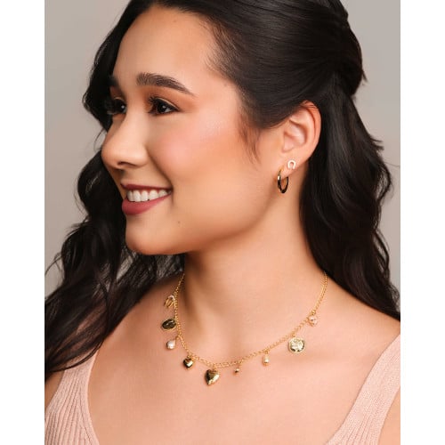 Brinco Ferradura Cravejada Cristal Banhado a Ouro 18K