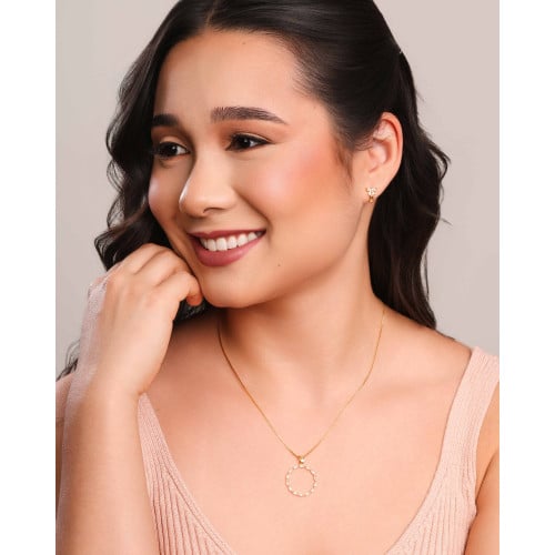 Brinco Argola Click Laço Baguetes Cristal 1.0 cm Banhado a Ouro 18K