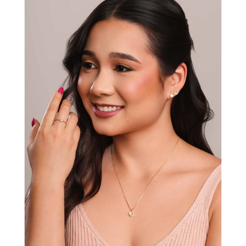 Brinco Palito Ponto de Luz Cristal 5 mm Banhado a Ouro 18K