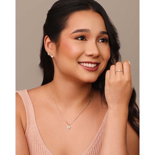 Brinco Palito Ponto de Luz Cristal 5 mm Ródio Branco