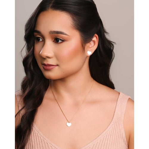 Gargantilha Veneziana Coração Liso 1.0 cm Banhado a Ouro 18K - 45 cm