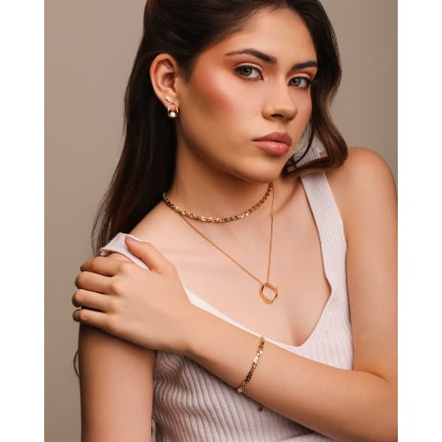 Brinco Gota Vazada Ponto de Luz Cristal Banhado a Ouro 18K