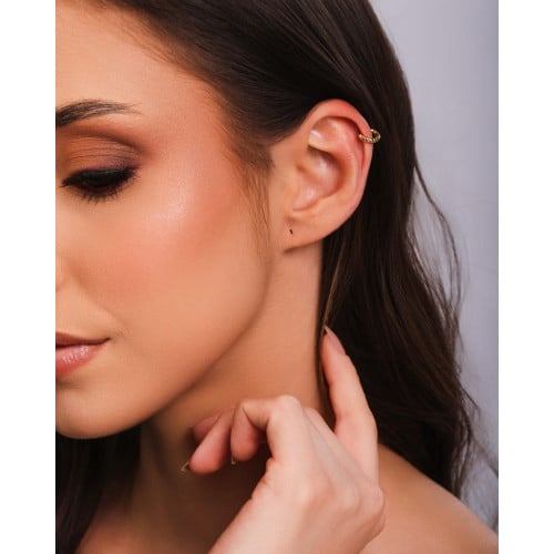 Piercing para Hélix Torcido 9 mm Banhado a Ouro 18K