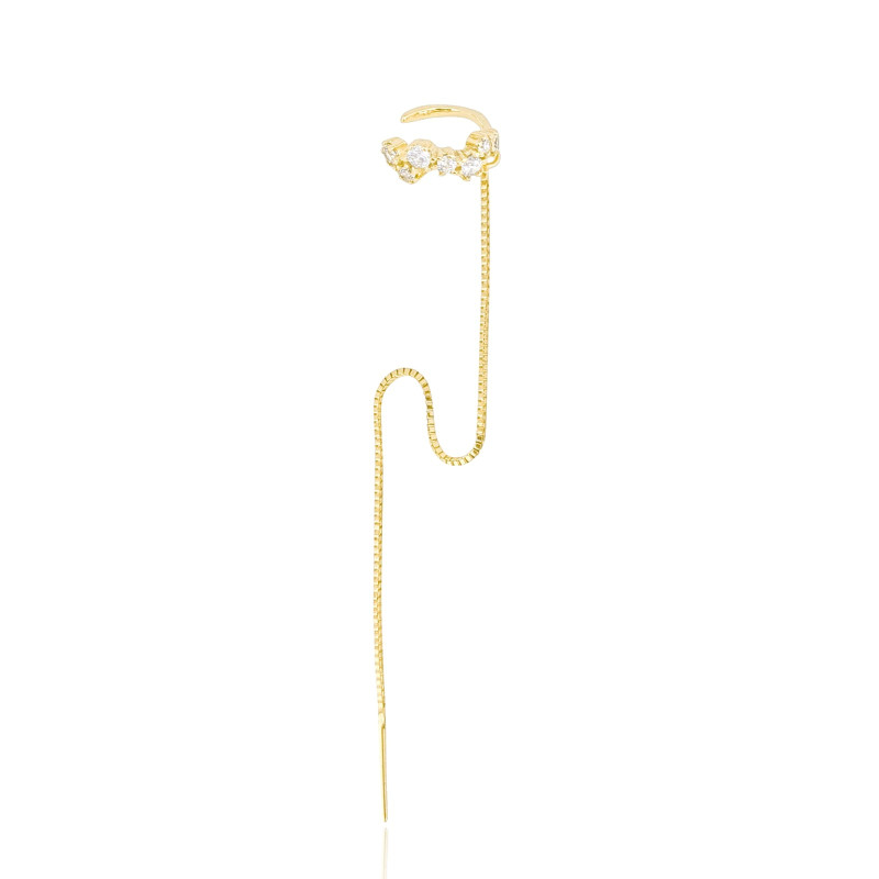 Piercing Unilateral Fio Veneziana Banhado a Ouro 18K