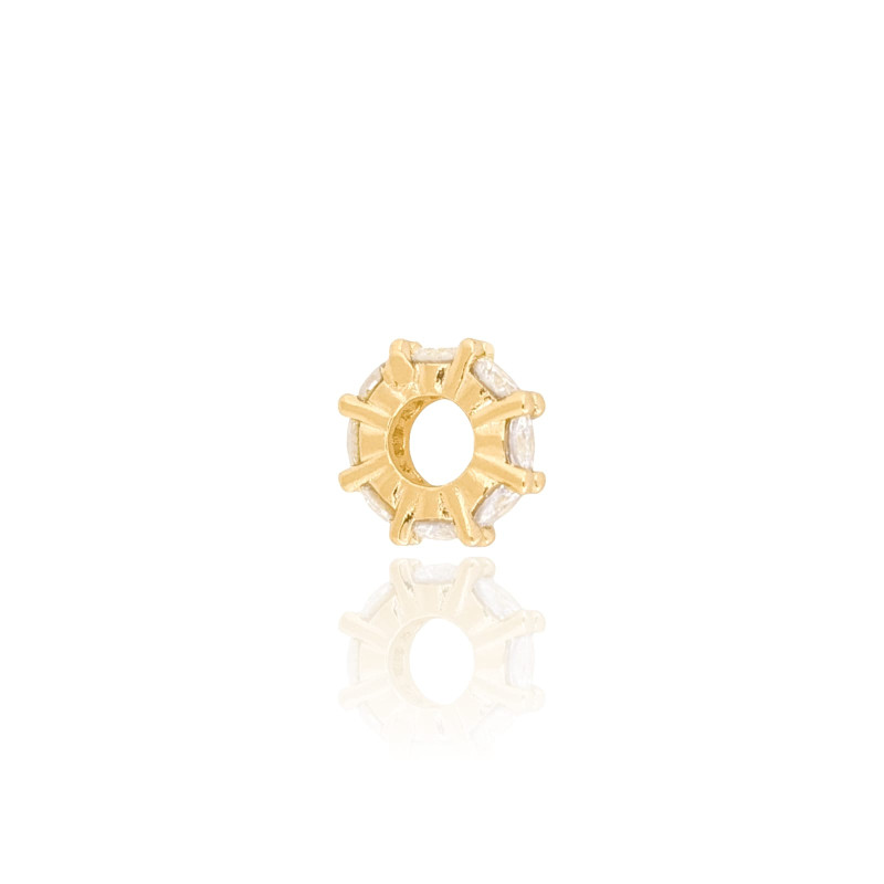 Pingente Separador Cristal Banhado a Ouro 18K