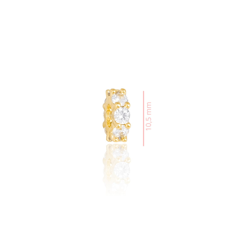 Pingente Separador Cristal Banhado a Ouro 18K