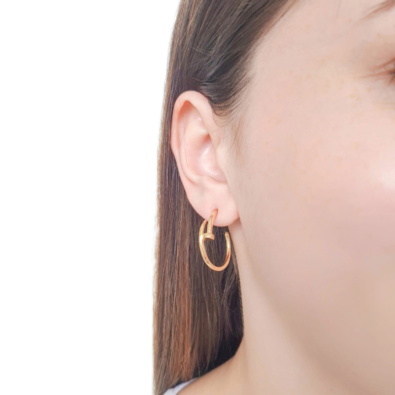 Brinco Argola Prego Tubo Banhado a Ouro 18K