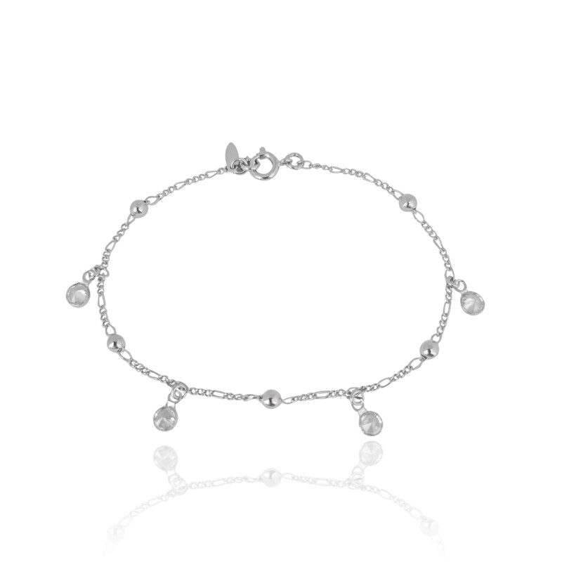 Pulseira Grumet Bolinas Ponto de Luz Cristal Ródio Branco