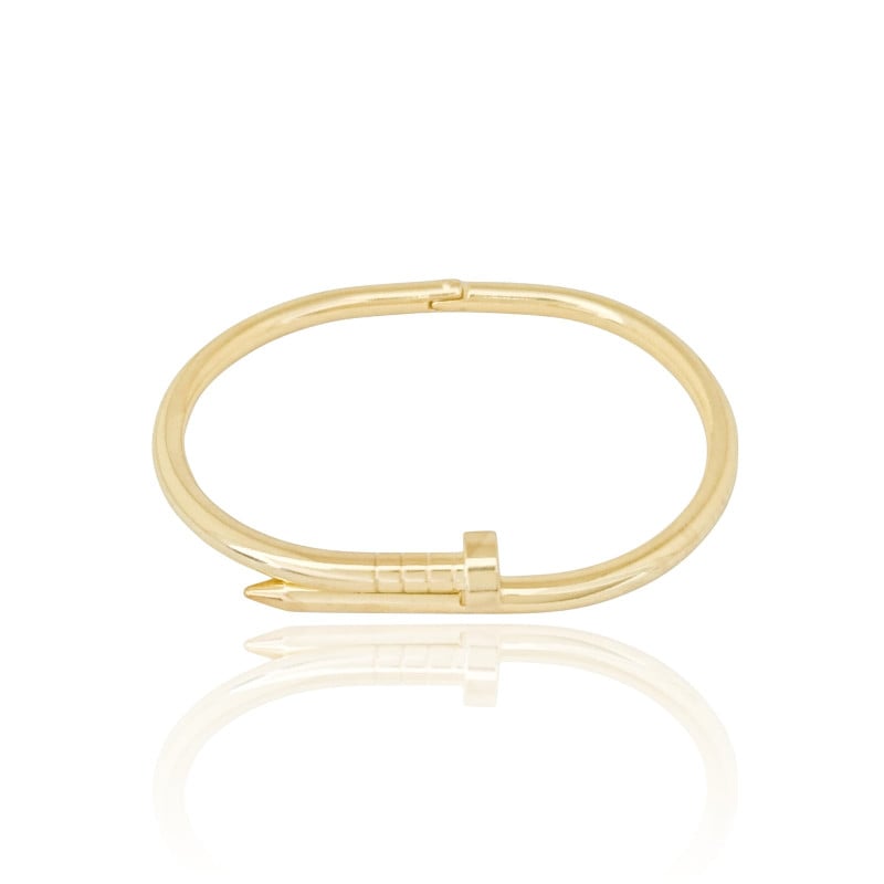 Bracelete Prego Liso Banhado a Ouro 18K