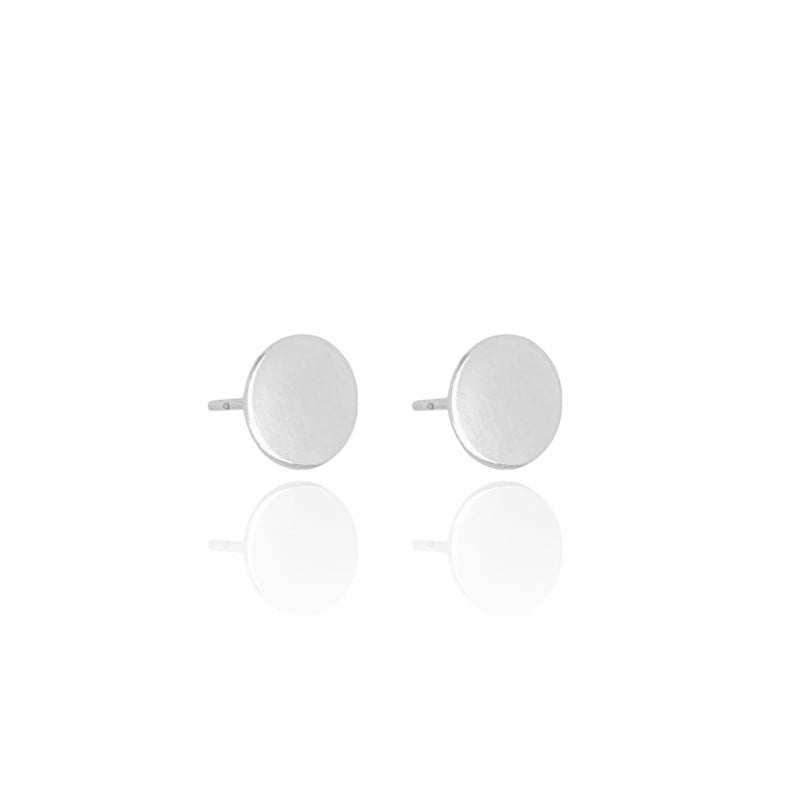 Brinco Redondo Flat Liso Ródio Branco