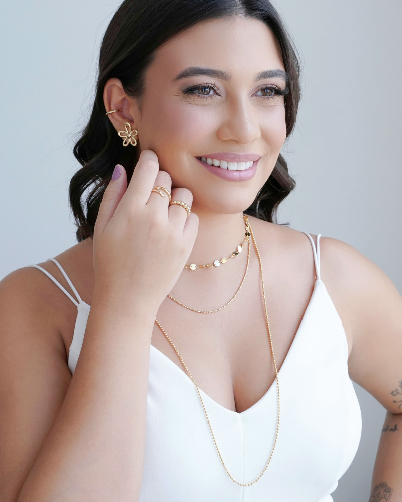 Piercing Tubo Liso Duas Bolinhas Banhado a Ouro 18K