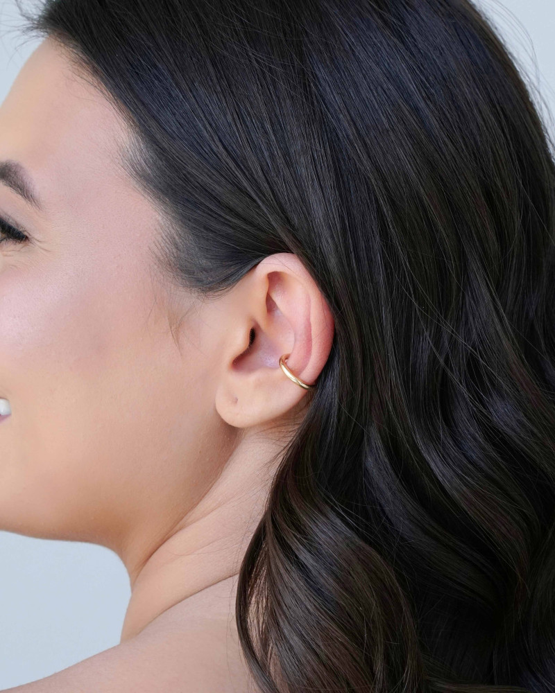 Piercing Tubo Liso Duas Bolinhas Banhado a Ouro 18K